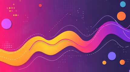 Poster - abstract colorful wave with geometric elements