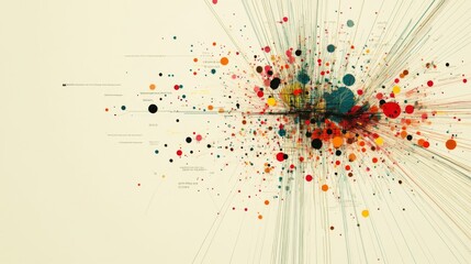 Poster - Colorful Abstract Design with Dynamic Dots and Lines