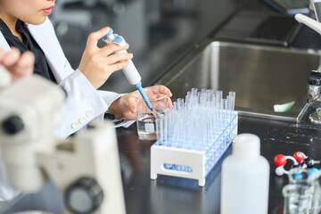 Poster - research, scientist, researcher, microscope, male, man, experiment, group, multinational, inspection, equipment, analyzing, chemist, biology, analysis, global, foreigner, international, diversity, inc