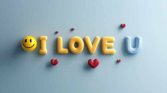 A modern, colorful collage spelling 