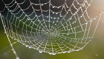 Morning Dew Drops on Spider Web