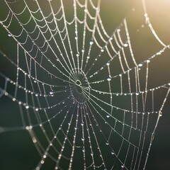 Morning Dew Drops on Spider Web