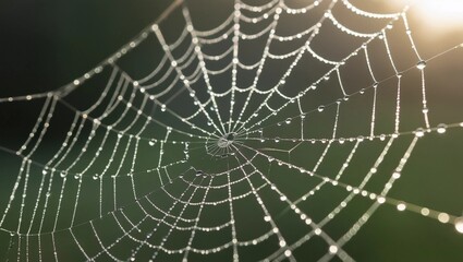 Morning Dew Drops on Spider Web