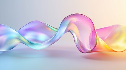Poster - colorful abstract wave design with a gradient effect on a light background showcasing fluid shapes a