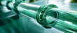 © Anoo - Green industrial oil pipe in a gas storage facility with daylight illumination showcasing high detail and sharpness