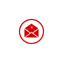 Poster - infected email icon isolated on transparent background