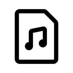 Canvas Print - music file line icon