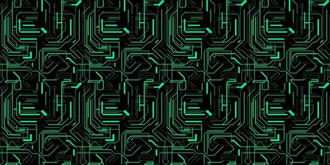 Cyber pattern with a futuristic, digital design. seamless background pattern