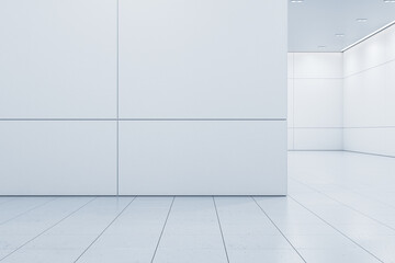 Poster - Modern empty white spacious interior with mock up place. 3D Rendering.