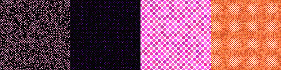 Poster - Seamless geometric dot pattern background set