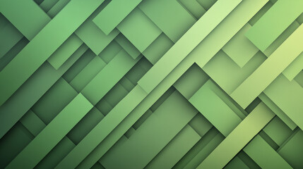 Poster - Geometric abstract background featuring layered green shapes and patterns for design projects