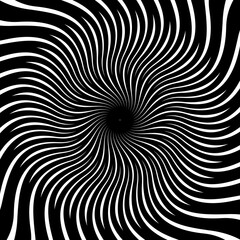 Poster - Geometric hypnotic spiral, concentric hypno circle. Radial hypnotic twist motion background, concentric hypnosis vector whirlpool pattern or circular magic spiral. Geometric psychedelic swirl