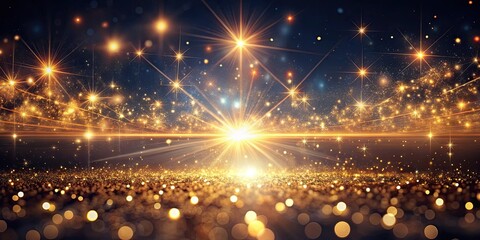 Wall Mural - Magical sparkles of light creating abstract structures , blue, glow, particles, bokeh, background, render