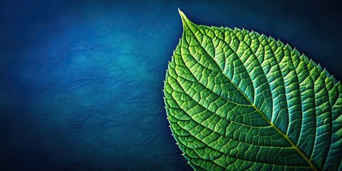 abstract green leaf texture on a dark blue nature background with tropical leaves , abstract, green 