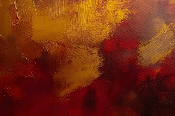 Poster - Luxurious Gold Textured Brush Strokes on Canvas