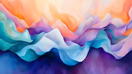 Poster - Ethereal Swirls of Vibrant Colors in Dynamic Movement