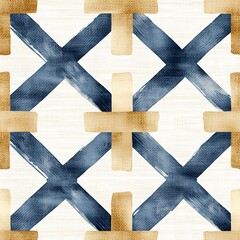 Poster - Seamless Bamboo Weave Pattern in Neutral Tones