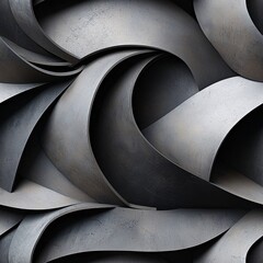 Poster - Metallic Wavey Lines in Abstract Design
