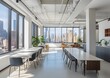 © paper later - Modern Office Space with City Skyline View