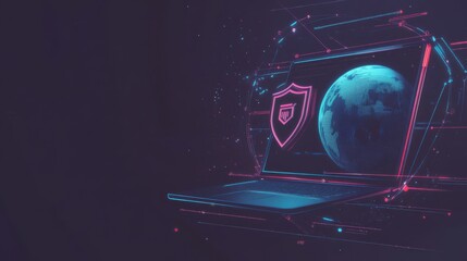 Poster - Digital Security Concept with Global Impact Illustration