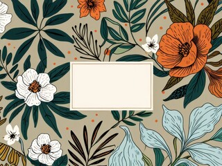 Floral Frame pattern with Gold Accents