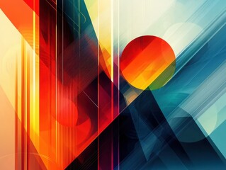 Poster - Exploring modern abstract shapes with geometric lines for a versatile aesthetic appeal in contemporary design
