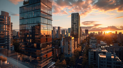 Poster - Modern cityscape. taken from an elevated position.