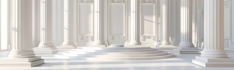 Background podium column 3d roman luxury greek white ancient display product classic. Podium platform background column pillar stage minimal stand beauty design greece render scene plant cosmetic rome