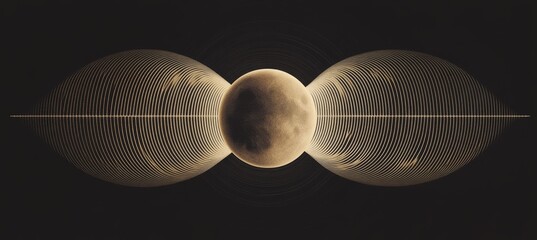Wall Mural - planet and gravity magnetic field. generative ai technology.