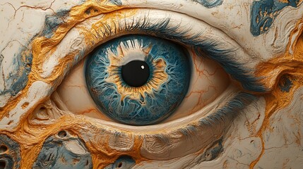 Wall Mural - close-up of a human eye with abstract texture