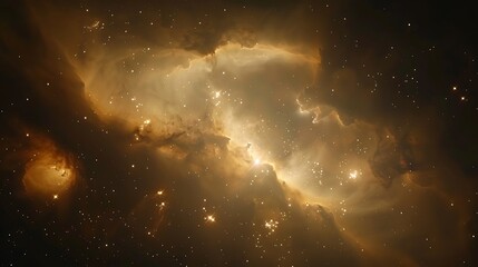 Wall Mural - A dark space scene of a nebula with bright stars and swirling cosmic dust, representing the wonders of space science, captured with incredible depth and clarity in high-definition.