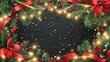 © pornsawan - Christmas tree border with green fir branches isolated on transparent background,Pine cone, xmas frame,Vector Christmas tree garland decoration,Christmas ornaments,copy space.