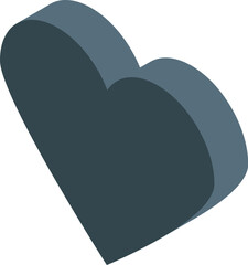 Poster - simple yet elegant, isometric heart symbolizes love, care, and affection