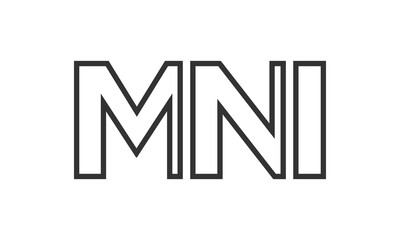 Poster - MNI logo design template with strong and modern bold text. Initial based vector logotype featuring simple and minimal typography. Trendy company identity.