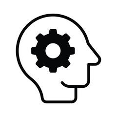 Canvas Print - A head with a gear, representing strategic thought and planning