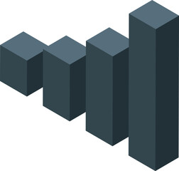 Poster - Dark gray bar graph growing, showing positive statistics and financial progress