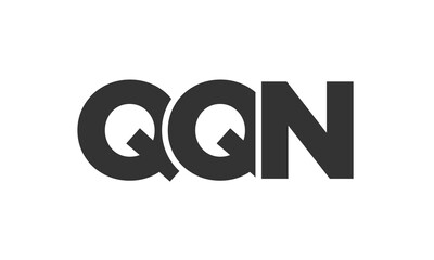 Poster - QQN logo design template with strong and modern bold text. Initial based vector logotype featuring simple and minimal typography. Trendy company identity.