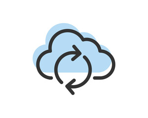 Poster - Cloud Storage And Data Transfer Vector Icon. Computing Service And Network Related Line Icons. Database And Server, Cyber Security, Digital Transformation.