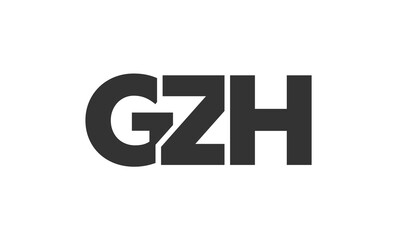 GZH logo design template with strong and modern bold text. Initial based vector logotype featuring simple and minimal typography. Trendy company identity.