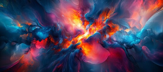 Wall Mural - nebula gas cosmos galaxy background. gravity field big bang. generative ai technology.