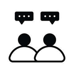 Wall Mural - Two people with speech bubbles, symbolizing team discussion or chat