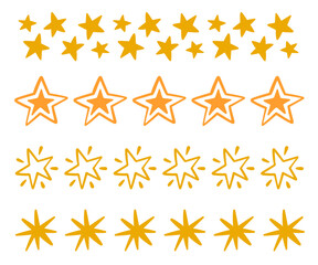 Wall Mural - scribble stars suns doodle borders strokes set