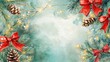 © pornsawan - Christmas tree border with green fir branches isolated on transparent background,Pine cone, xmas frame,Vector Christmas tree garland decoration,Christmas ornaments,copy space.