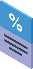 Poster - Percentage sign representing discount on shopping bill isometric icon
