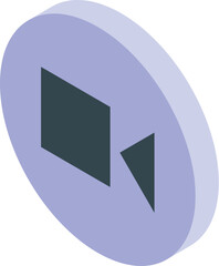 Poster - Isometric video camera icon symbolizes recording and multimedia content creation, ideal for user interfaces and digital design projects