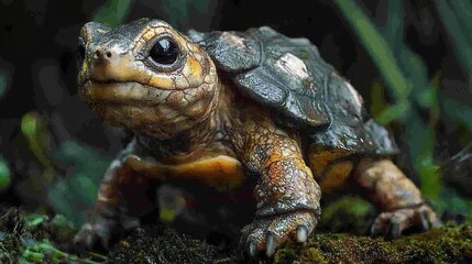 Sticker - Close-Up of a Turtle in the Rainforest