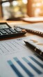 © pjjaruwan - Closeup of a business plan document with financial graphs and a calculator