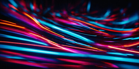 Wall Mural - abstract background of neon lights in motion