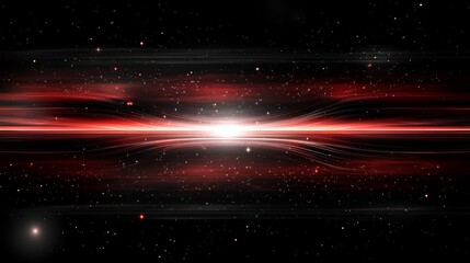 Fototapete - Abstract composition, dynamic red lines intersect on a striking black background, creating vivid and modern visual contrast