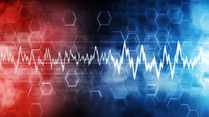 Fototapete - Abstract soundwave background, vibrant colors and dynamic flowing patterns